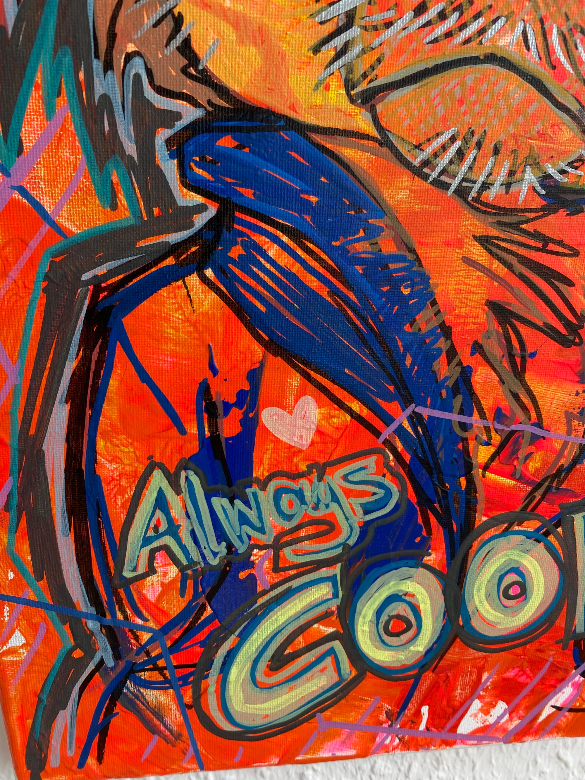 Kunstwerk von Christin Cameron mit dem Titel: Chip „Always cool“  Acryl on Canvas  Maße: 30cm x 40cm