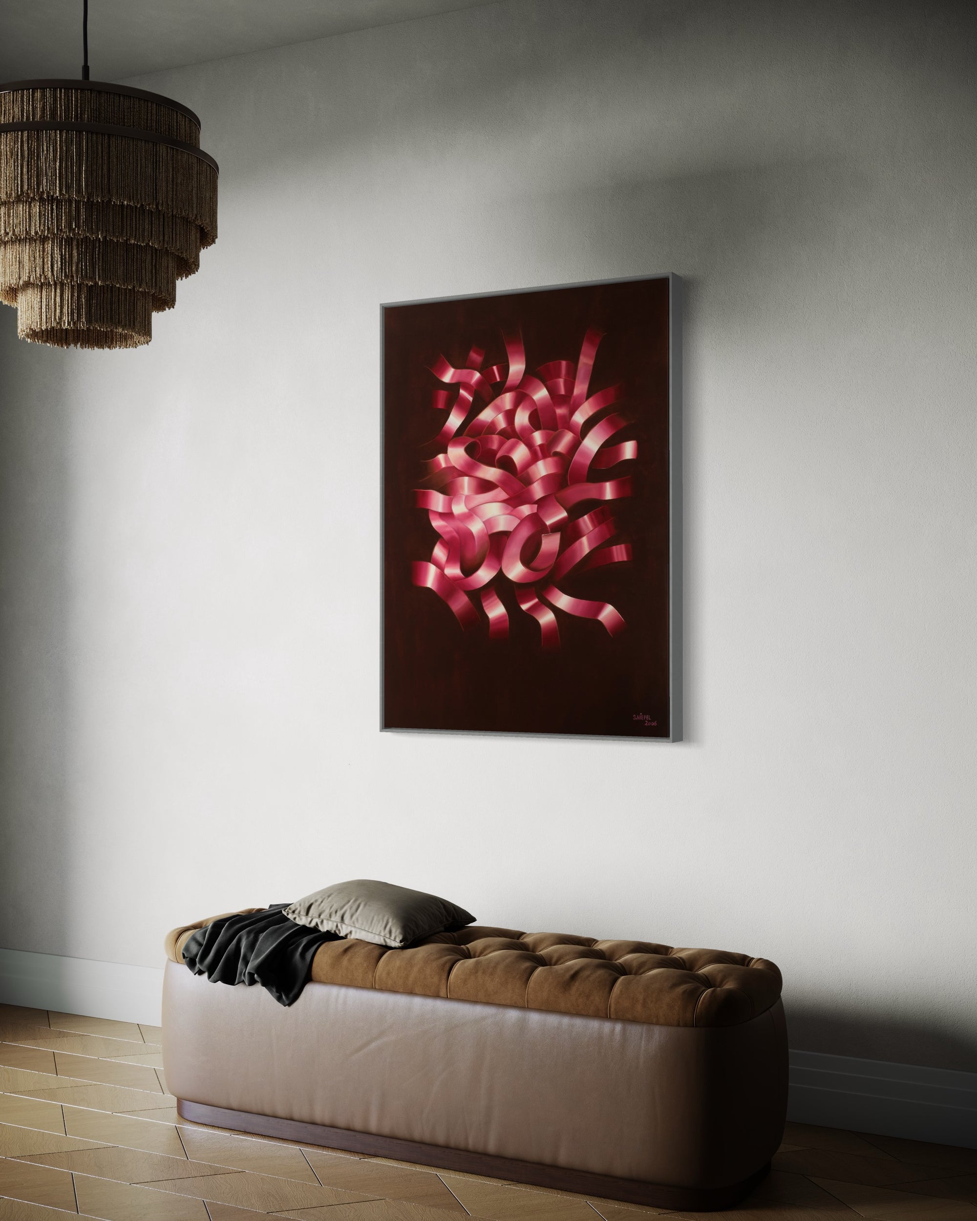 Jens Niepels Kunstwerl - „Das Bellett“- Zeigt rote Schleifen in einer Symbiose